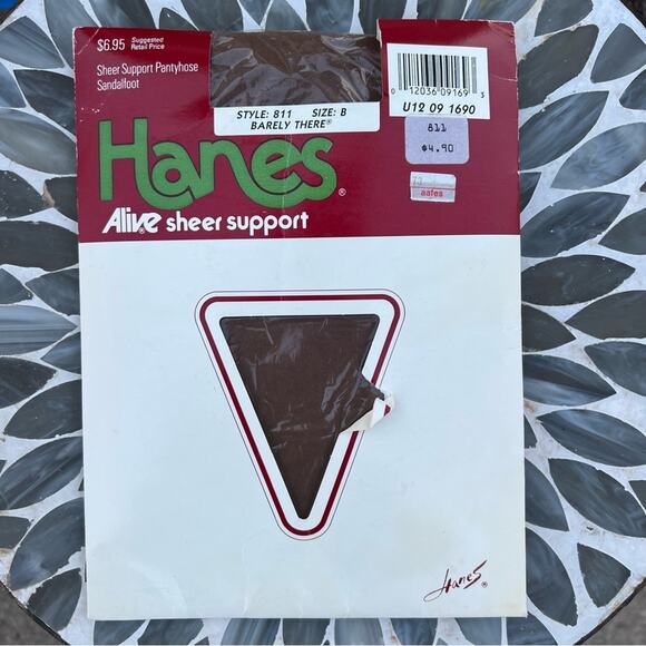 Vintage 80s Hanes Alive Sheer Support Pantyhose Brown Size B NIP - Picture 1 of 3